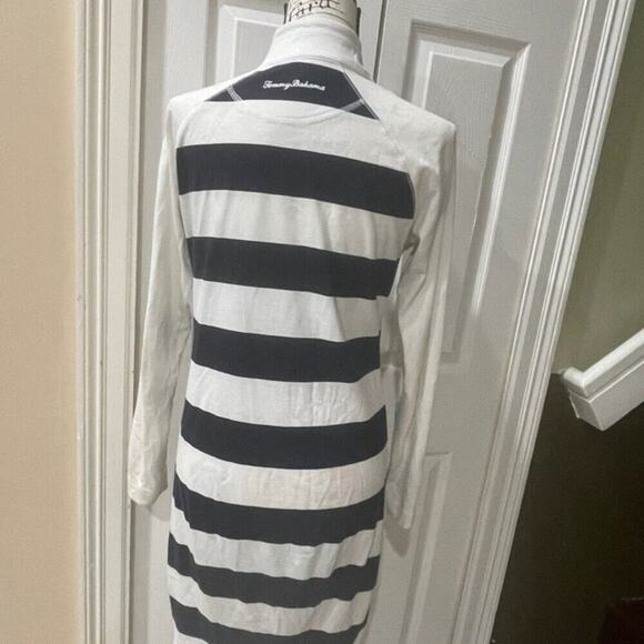 TOMMY BAHAMA POLO DRESS NAVY BLUE/WHITE STRIPES COTTON Sz S SAILOR NAUTICAL CORE - Picture 9 of 16